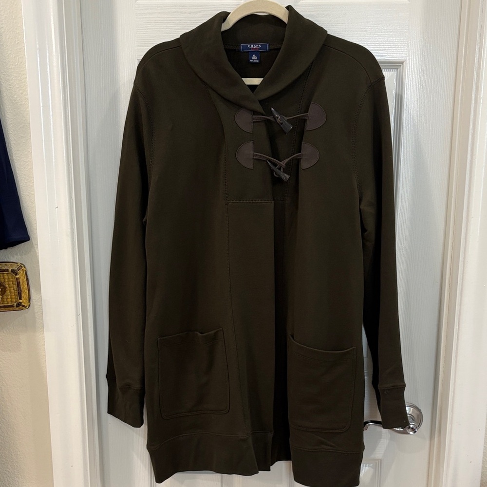 Chaps Deep Brown Toggle Coat XL
